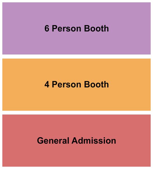 Mercury Lounge - OK GA/4/6 Person Booth Seating Chart